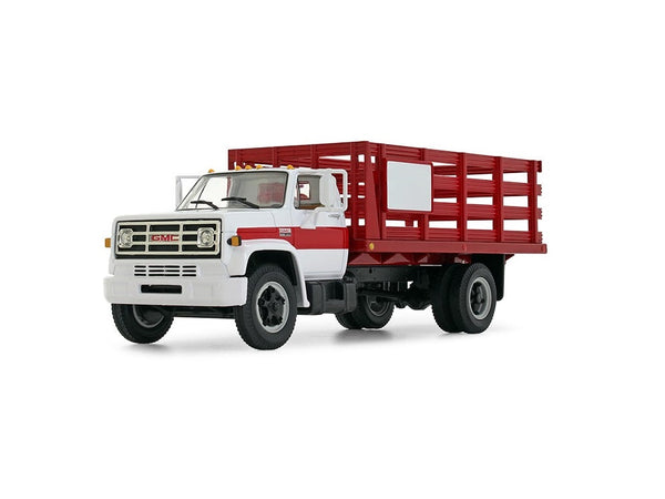 First Gear GMC 6500 Stake Truck with White/Red Cab 1/34 Scale  10-4220